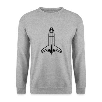 Fusée - Sweat-shirt Unisexe - gris chiné - Devant - Alina (178cm) & Michal (187cm)