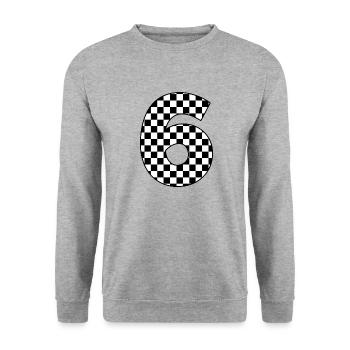 Number 6 plaid - Unisex Sweatshirt - salt & pepper - Front - Alina (178cm) & Michal (187cm)