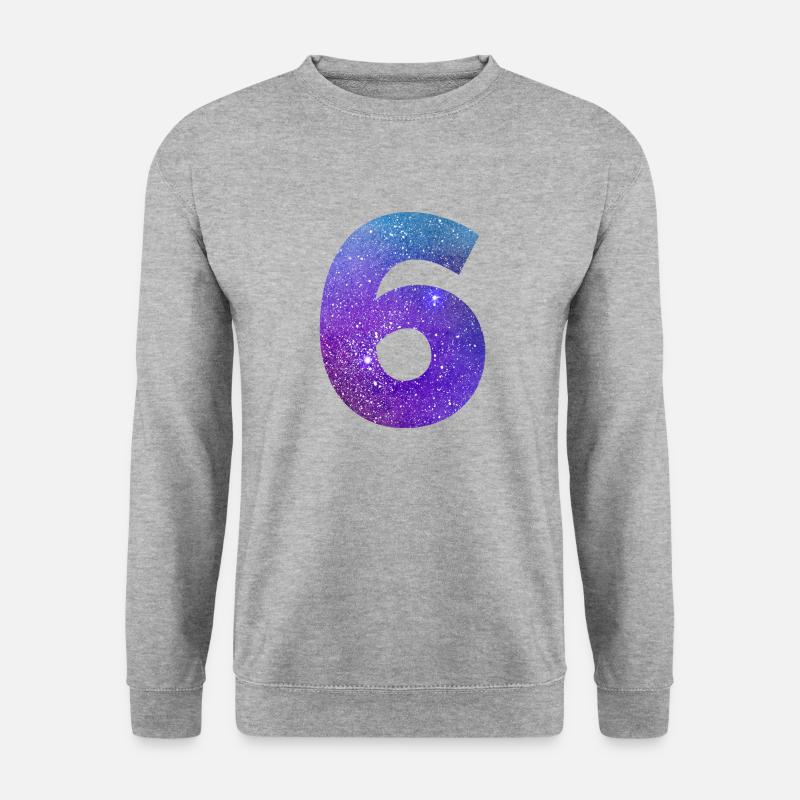 Galaxie Nummer 6 - Unisex Pullover - Weißgrau meliert
