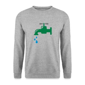 water tap - Unisex Sweatshirt - salt & pepper - Front - Alina (178cm) & Michal (187cm)