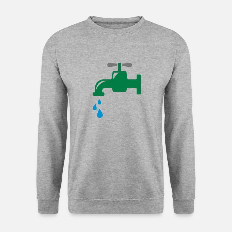 Wasserhahn - Unisex Pullover - Weißgrau meliert