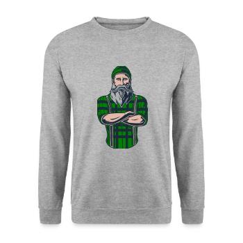 Vert bûcheron - Sweat-shirt Unisexe - gris chiné - Devant - Alina (178cm) & Michal (187cm)