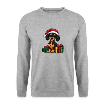 Dachshund Dog Christmas Gifts Dachshund - Unisex Sweatshirt - salt & pepper - Front - Alina (178cm) & Michal (187cm)