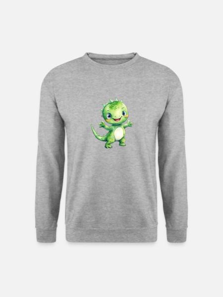 Dinoklasse Klassentier Dinosaurier - Unisex Pullover - Weißgrau meliert