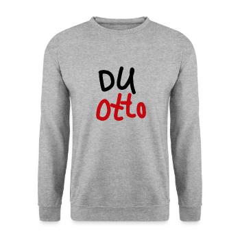 Du Otto - Unisex Pullover - Weißgrau meliert - Vorne - Alina (178cm) & Michal (187cm)
