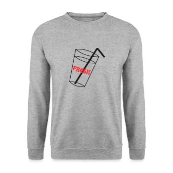 frisch - Unisex Pullover - Weißgrau meliert - Vorne - Alina (178cm) & Michal (187cm)