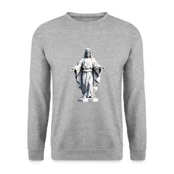 Jesus Christ - Silhouette Religion Design - Unisex Sweatshirt - salt & pepper - Front - Alina (178cm) & Michal (187cm)