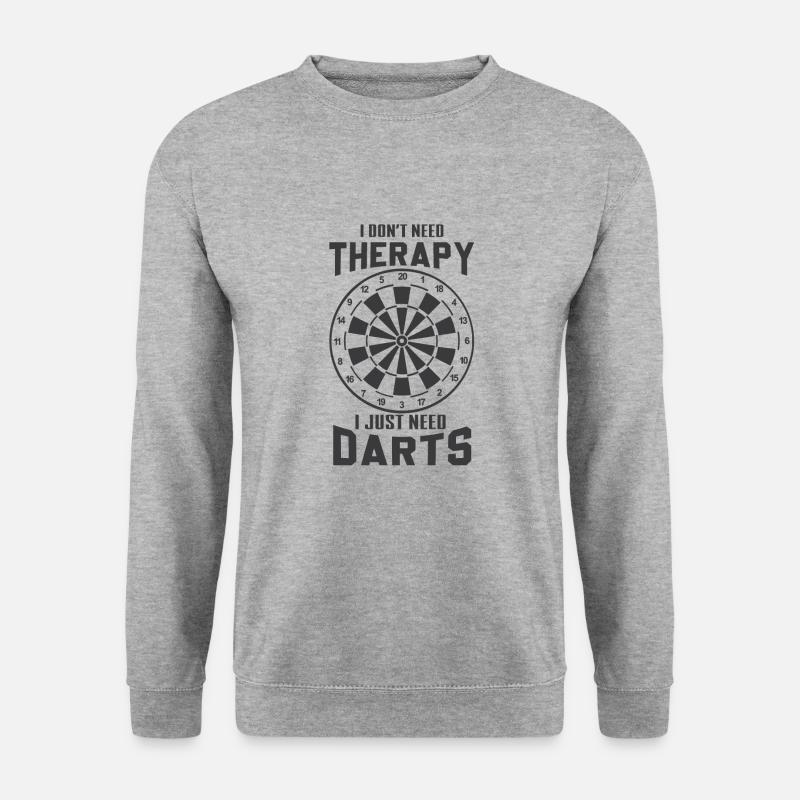 Dart & Bier Lustiger Darts Spruch - Unisex Pullover - Weißgrau meliert