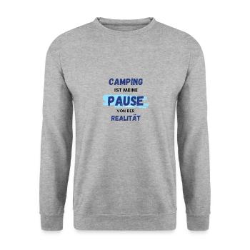 Camping pause - Unisex Pullover - Weißgrau meliert - Vorne - Alina (178cm) & Michal (187cm)