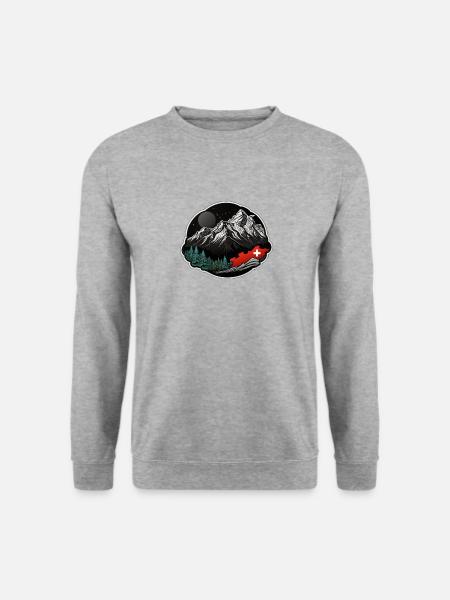 Schweizer Flagge - Unisex Pullover - Weißgrau meliert
