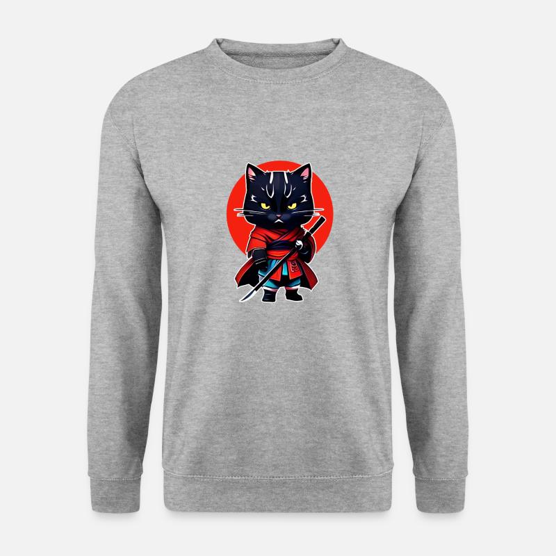 Samurai cat - Unisex Sweatshirt - salt & pepper