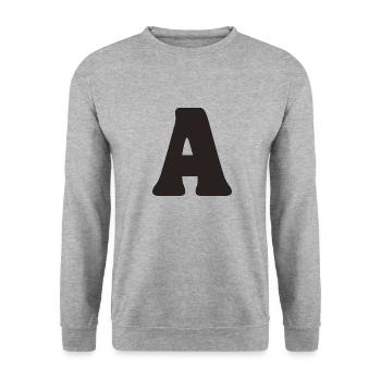 A - Unisex Pullover - Weißgrau meliert - Vorne - Alina (178cm) & Michal (187cm)