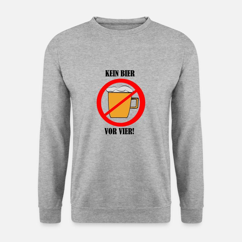 KeinBierVorVier - Unisex Pullover - Weißgrau meliert