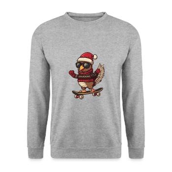 Truthahn Weihnachten Lustig - Unisex Pullover - Weißgrau meliert - Vorne - Alina (178cm) & Michal (187cm)