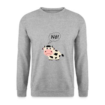 Cow Funny Saying - Unisex Sweatshirt - salt & pepper - Front - Alina (178cm) & Michal (187cm)