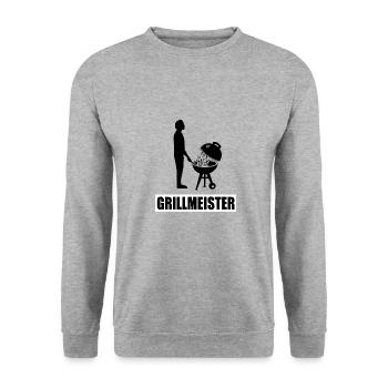 BBQ - Unisex Pullover - Weißgrau meliert - Vorne - Alina (178cm) & Michal (187cm)