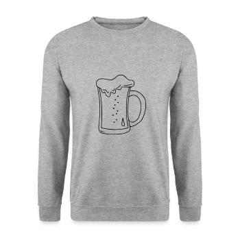 Fête de dessin de bière Célébrez le noir - Sweat-shirt Unisexe - gris chiné - Devant - Alina (178cm) & Michal (187cm)