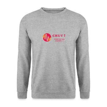 Chut je révise mes gammes - Sweat-shirt Unisexe - gris chiné - Devant - Alina (178cm) & Michal (187cm)