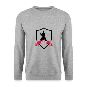 Aikido - Sweat-shirt Unisexe - gris chiné - Devant - Alina (178cm) & Michal (187cm)