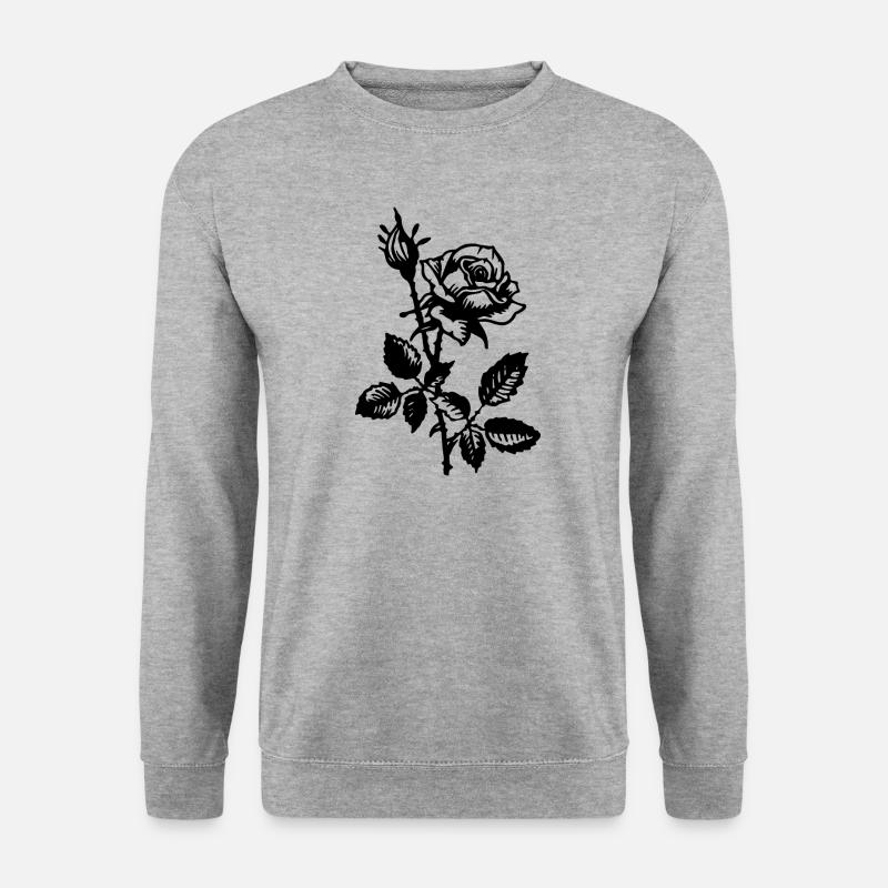 Rose Blume - Unisex Pullover - Weißgrau meliert