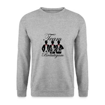 Hochzeit Bräutigam Team - Unisex Pullover - Weißgrau meliert - Vorne - Alina (178cm) & Michal (187cm)