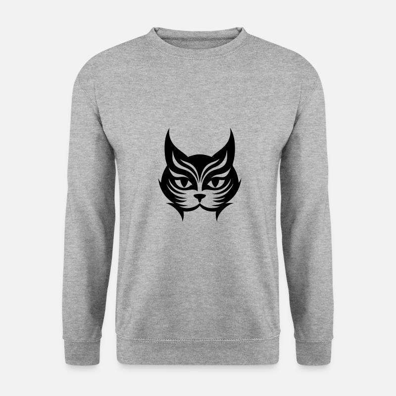 Katze Symbol - Unisex Pullover - Weißgrau meliert