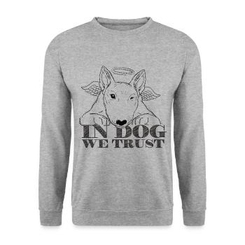 In Dog We Trust Black - Unisex Sweatshirt - salt & pepper - Front - Alina (178cm) & Michal (187cm)