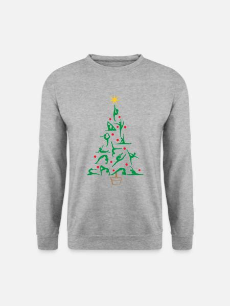 Kunstturnen Weihnachtsbaum Tannenbaum Geschenk - Unisex Pullover - Weißgrau meliert