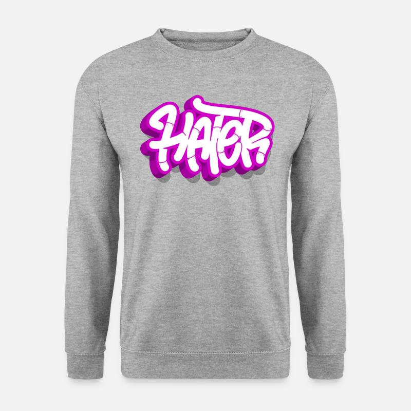 hasser graffiti hater - Unisex Pullover - Weißgrau meliert