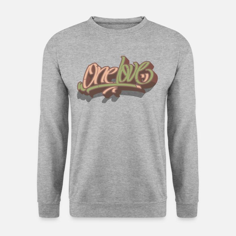 One love graffiti - Unisex Pullover - Weißgrau meliert