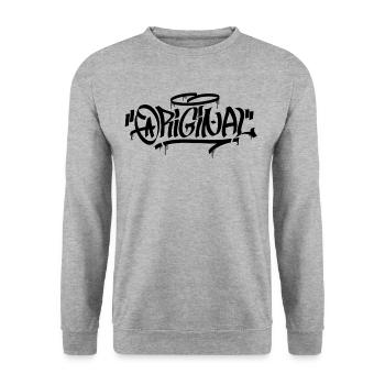 original - Unisex Pullover - Weißgrau meliert - Vorne - Alina (178cm) & Michal (187cm)