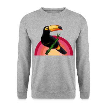 toucan - Unisex Sweatshirt - salt & pepper - Front - Alina (178cm) & Michal (187cm)