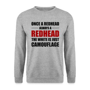 Redhead Hair Quote Funny Humour Saying - Unisex Sweatshirt - salt & pepper - Front - Alina (178cm) & Michal (187cm)