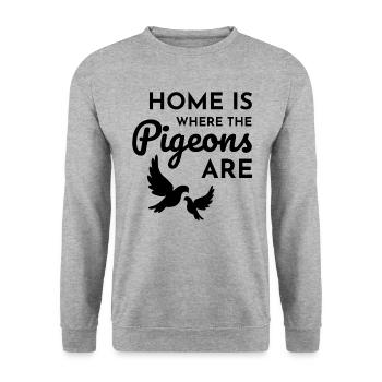 Pigeon Racing Lover Breeder Fancier Breeding Funny - Unisex Sweatshirt - salt & pepper - Front - Alina (178cm) & Michal (187cm)