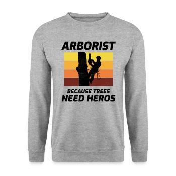 Arborist Tree Surgeon Arboriculture Vintage Retro - Unisex Sweatshirt - salt & pepper - Front - Alina (178cm) & Michal (187cm)