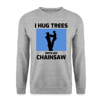 Arborist Tree Surgeon Climber Arboriculture Funny - Unisex Sweatshirt - salt & pepper - Front - Alina (178cm) & Michal (187cm)