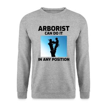 Arborist Tree Surgeon Climber Arboriculture Funny - Unisex Sweatshirt - salt & pepper - Front - Alina (178cm) & Michal (187cm)