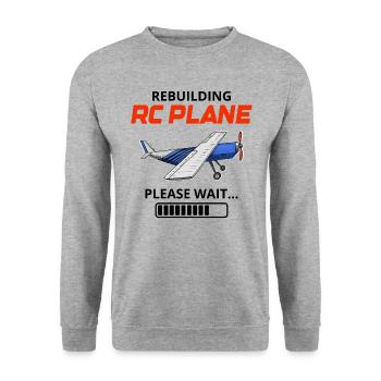 RC Modellflugzeuge Flugzeug Flugzeug Pilot lustiges Geschenk - Unisex Pullover - Weißgrau meliert - Vorne - Alina (178cm) & Michal (187cm)
