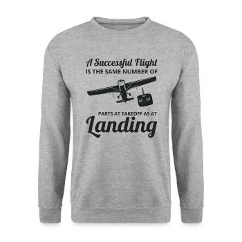 RC Model Planes Airplane Aircraft Pilot Funny Gift - Unisex Sweatshirt - salt & pepper - Front - Alina (178cm) & Michal (187cm)