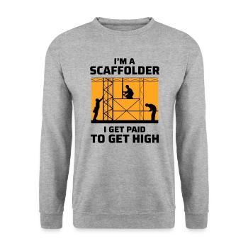 Plate-forme d’échafaudage constructeur d’échafaudage d’échafaudage d’échafaudage - Sweat-shirt Unisexe - gris chiné - Devant - Alina (178cm) & Michal (187cm)
