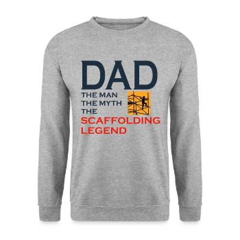 Échafaudage Échafaudage Échafaudage Papa Pères jour - Sweat-shirt Unisexe - gris chiné - Devant - Alina (178cm) & Michal (187cm)