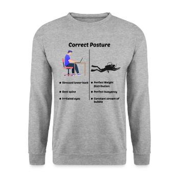 Scuba Diving Diver Computer Engineer Programmierer - Unisex Pullover - Weißgrau meliert - Vorne - Alina (178cm) & Michal (187cm)