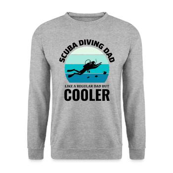Tauchen Taucher Tauchen Schwimmen Papa Väter Tag - Unisex Pullover - Weißgrau meliert - Vorne - Alina (178cm) & Michal (187cm)