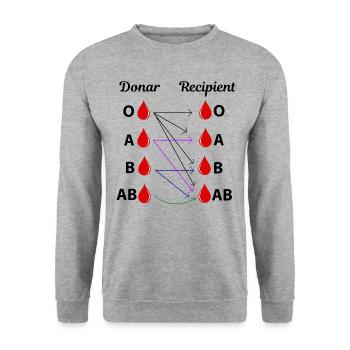 Weltblutspendertag Bewusstsein monat - Unisex Pullover - Weißgrau meliert - Vorne - Alina (178cm) & Michal (187cm)