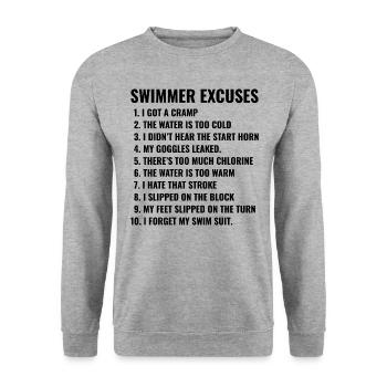 Équipe de natation Nageur Nageur Athlète drôle - Sweat-shirt Unisexe - gris chiné - Devant - Alina (178cm) & Michal (187cm)