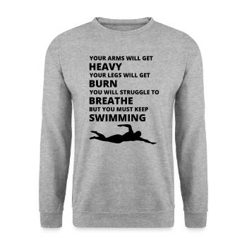 Équipe de natation Nageur Nageur Athlète drôle - Sweat-shirt Unisexe - gris chiné - Devant - Alina (178cm) & Michal (187cm)