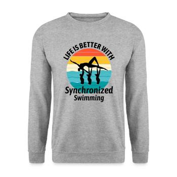 Synchro Swim Swimmer Synchronized Swimming Vintage - Unisex Sweatshirt - salt & pepper - Front - Alina (178cm) & Michal (187cm)