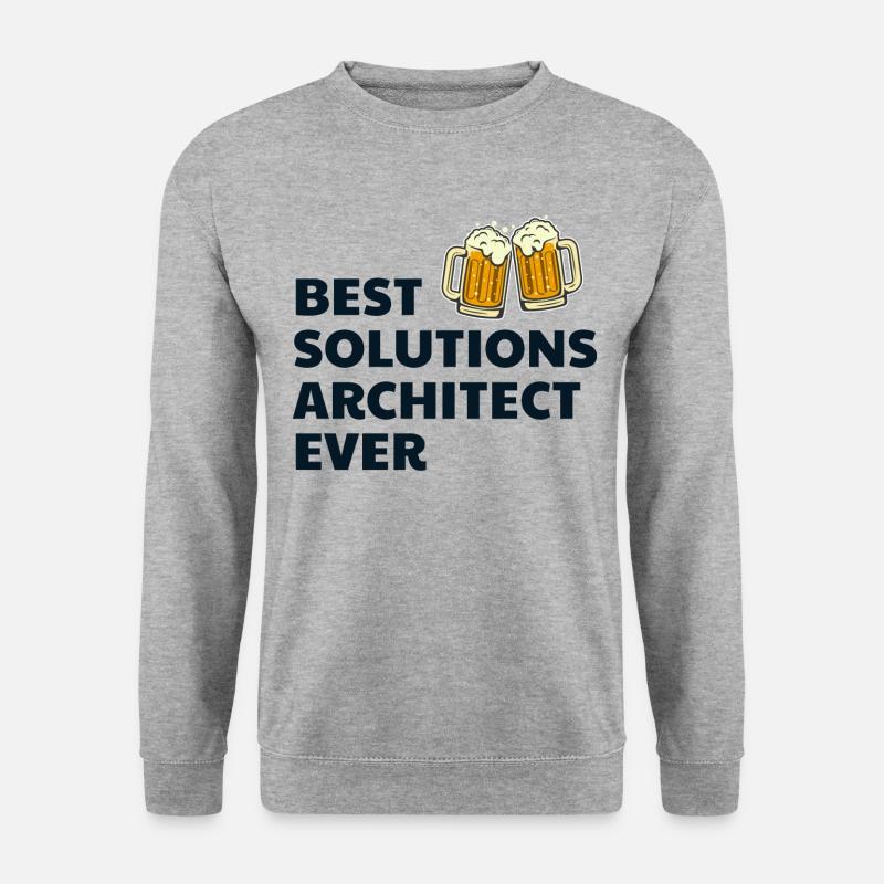 Solution Architecte Architecture Bière Drôle - Sweat-shirt Unisexe - gris chiné