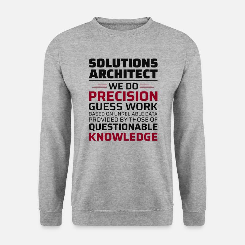 Solution Architect Architecture Funny Humour - Unisex Pullover - Weißgrau meliert