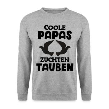 Coole Papas züchten Tauben Taubenzüchter Taube - Unisex Pullover - Weißgrau meliert - Vorne - Alina (178cm) & Michal (187cm)